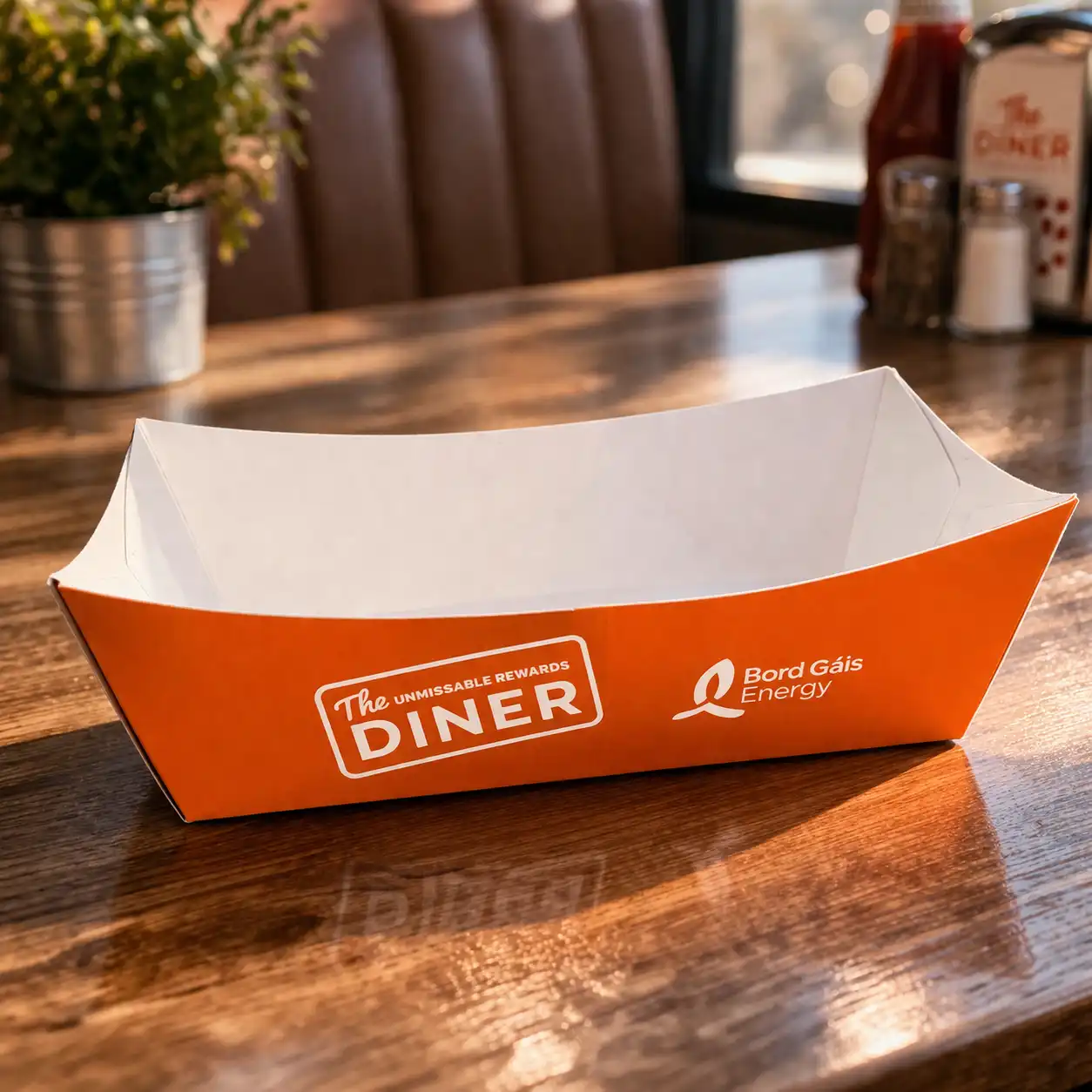 Custom four corner tray packaging for food products